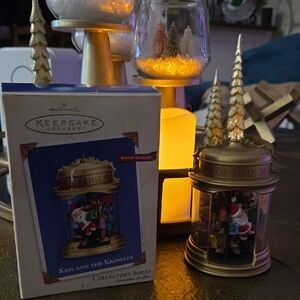 Hallmark Keepsake Ornament - Gold and Red Santa Scene